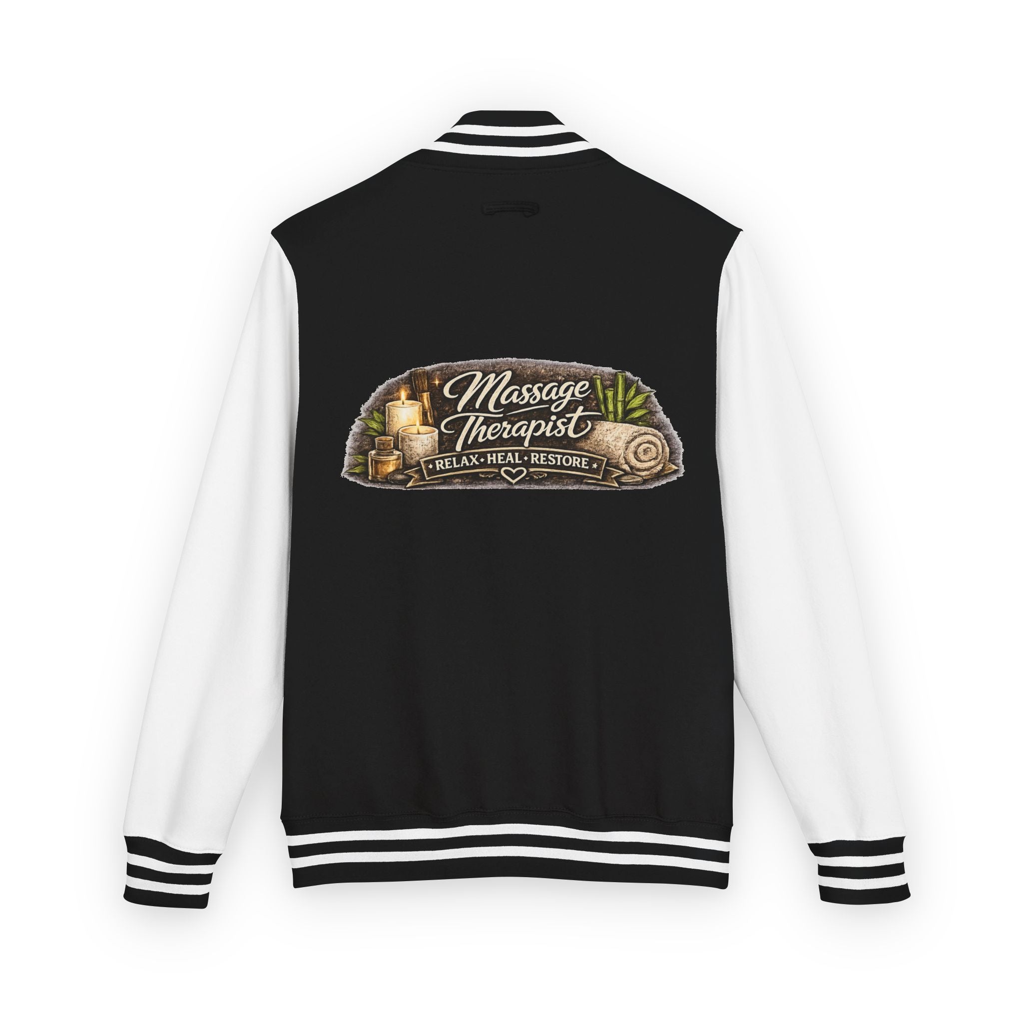 Letterman Jacket — Massage Therapist Relax Heal Restore Back Patch