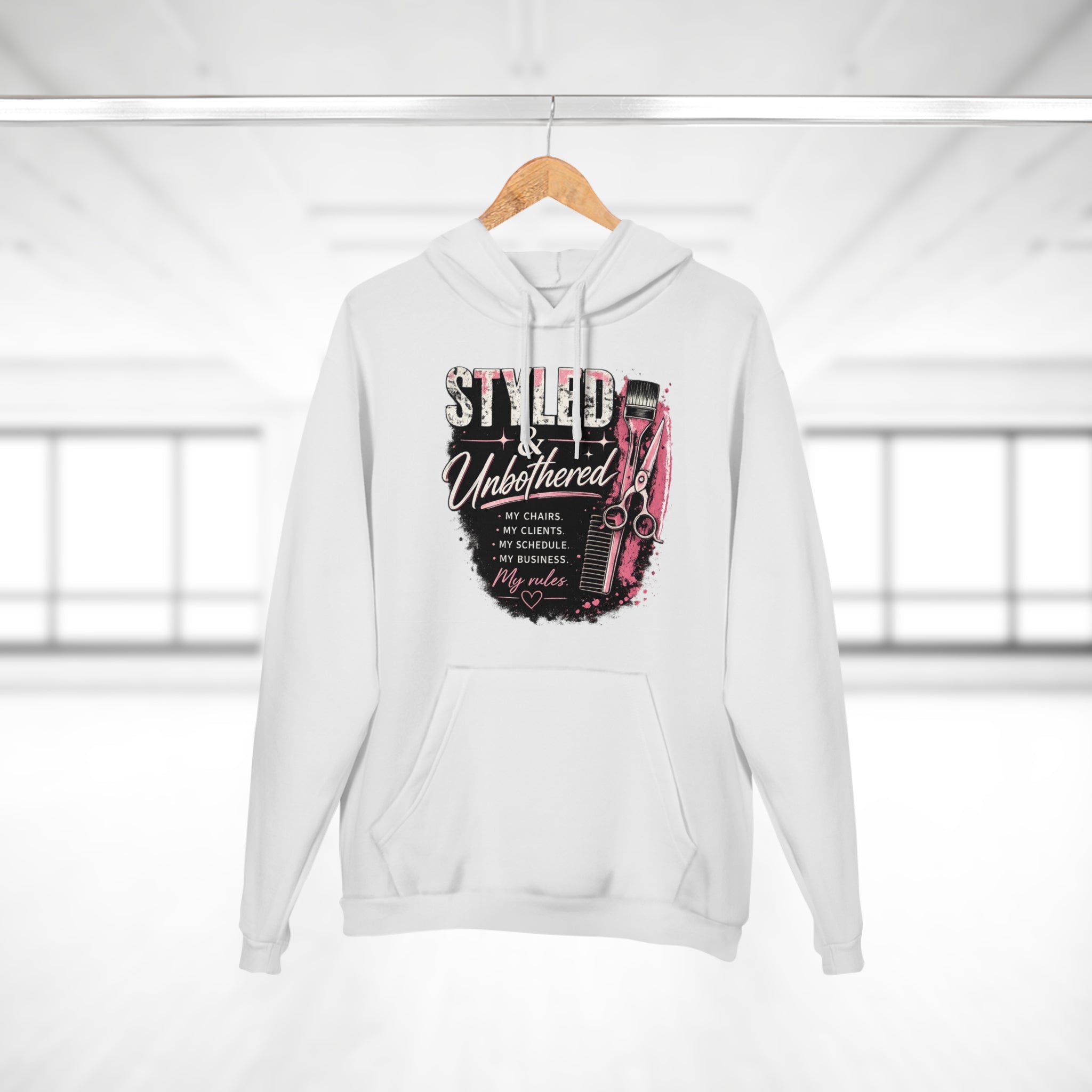 Styled & Unbothered Hoodie — Barber Stylist Hairdresser Gift Pullover