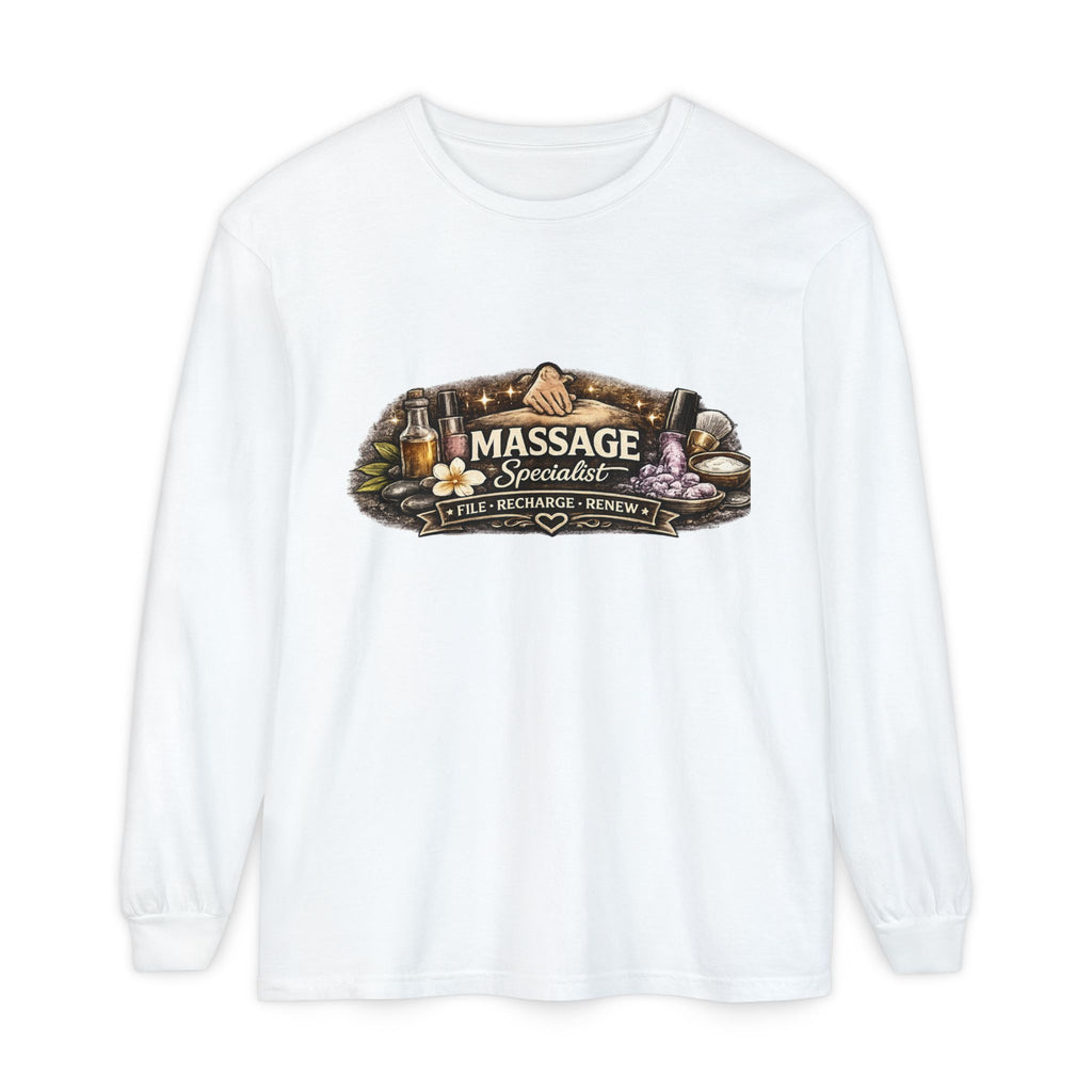 Massage Specialist Long Sleeve Tee — Relaxation Spa Therapist Shirt