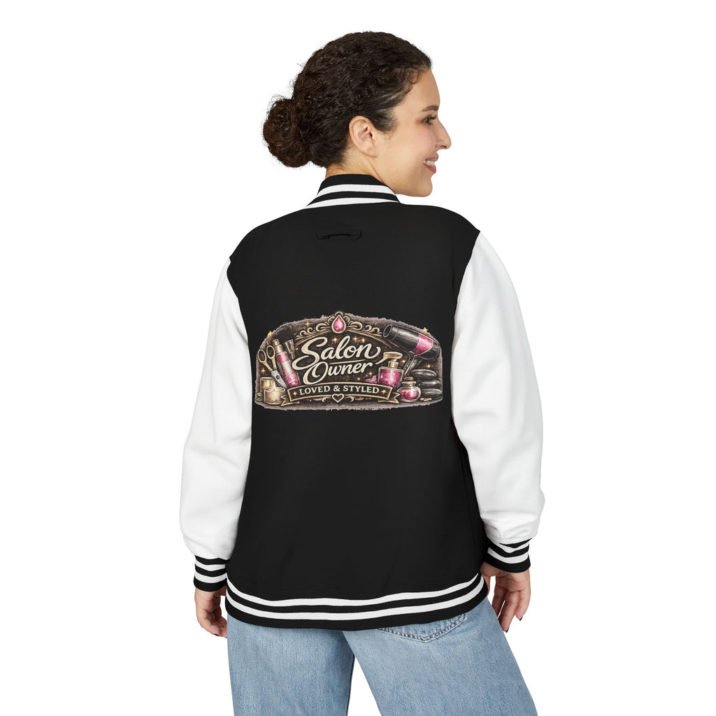 Letterman Jacket — 'Salon Owner: Loved & Styled' Back Graphic