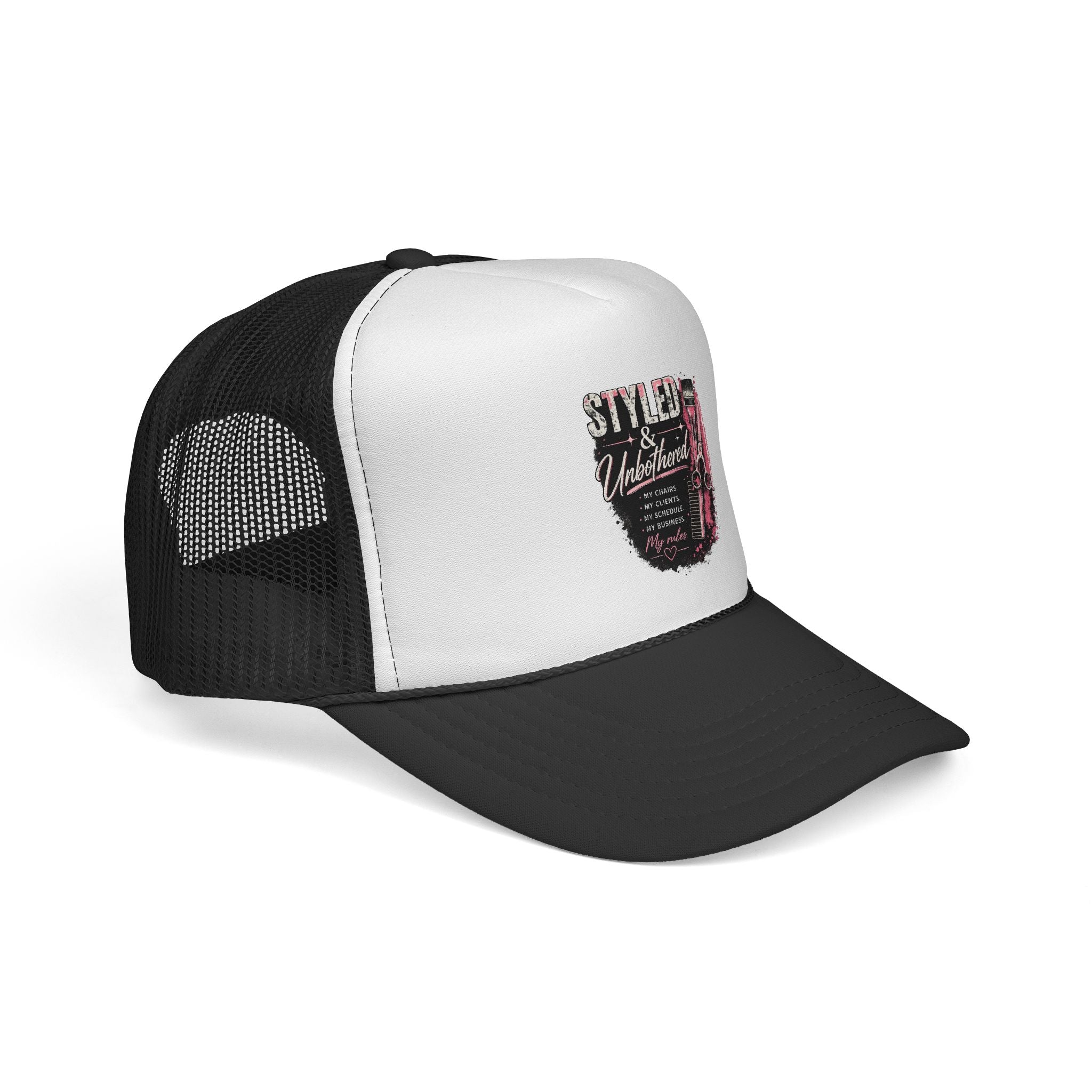 Styled & Unbothered Trucker Cap — Vintage Glam Mesh Hat