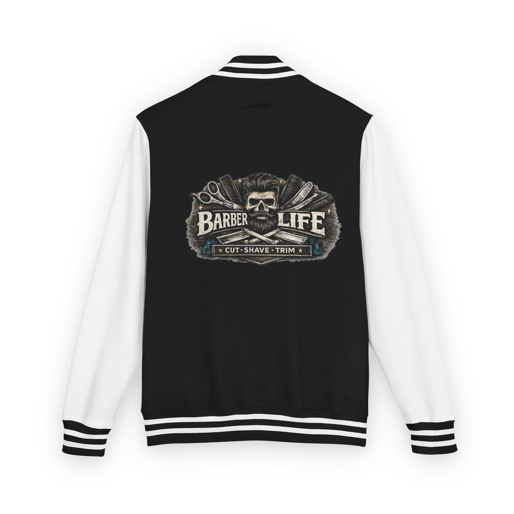 Letterman Jacket — 'Barber Life' Vintage Barber Shop Logo Jacket
