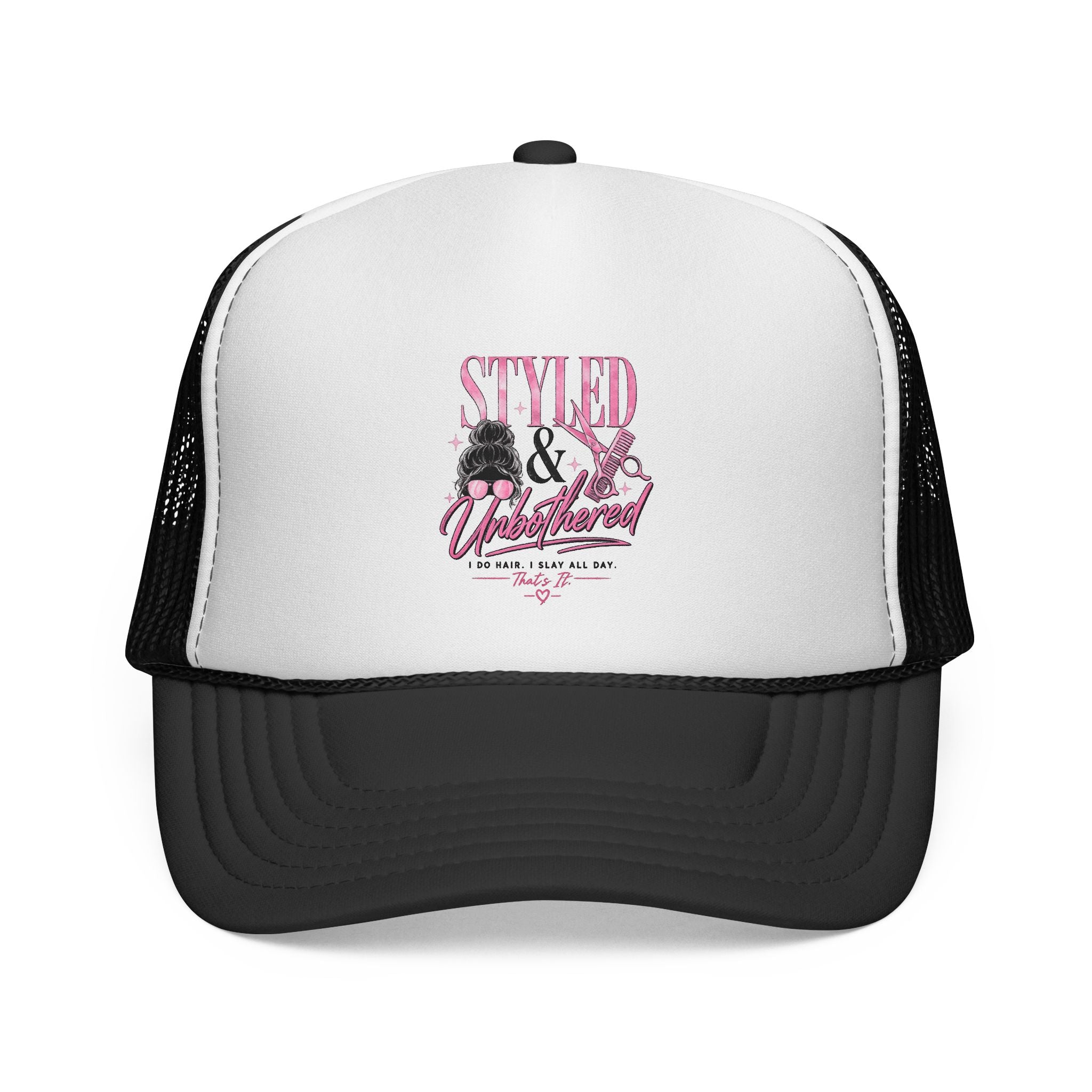 Styled & Wildflower Trucker Cap — Floral Graphic Mesh Hat for Women