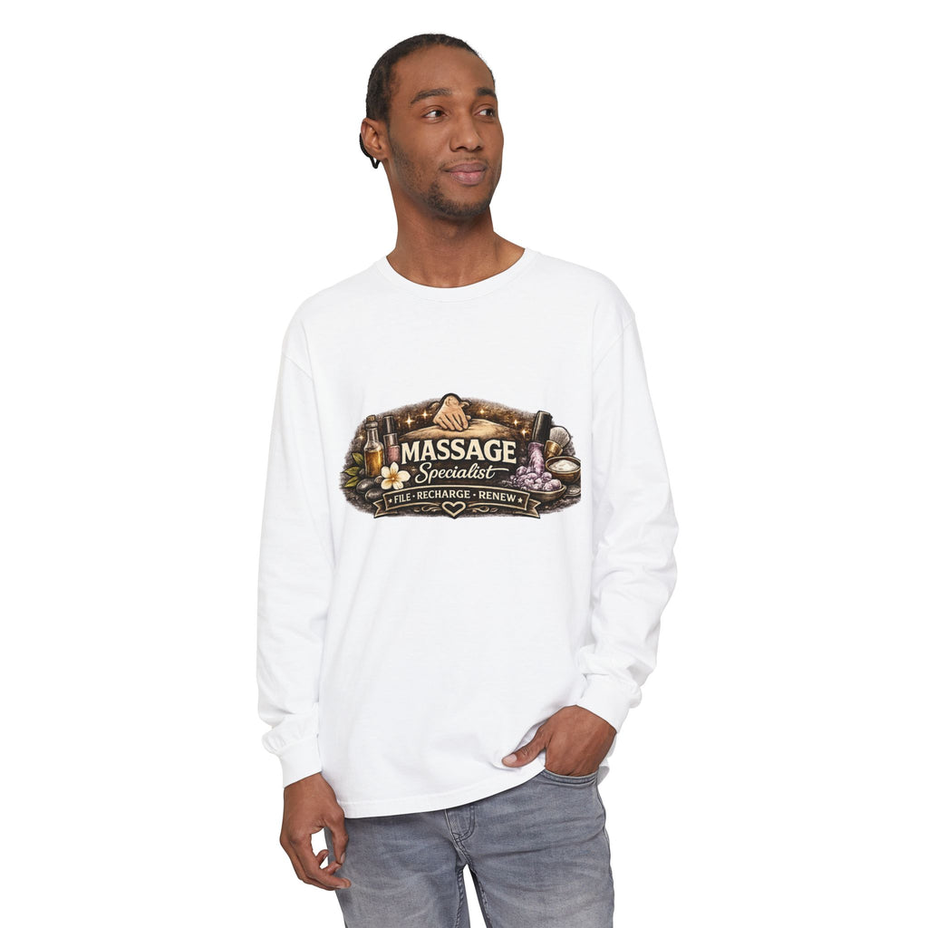 Massage Specialist Long Sleeve Tee — Relaxation Spa Therapist Shirt