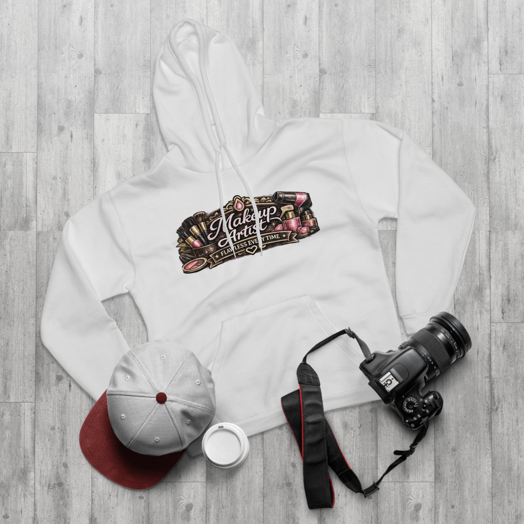 Makeup Artist Hoodie — "Makeup Artist: Flawless Every Time" Graphic Pullover