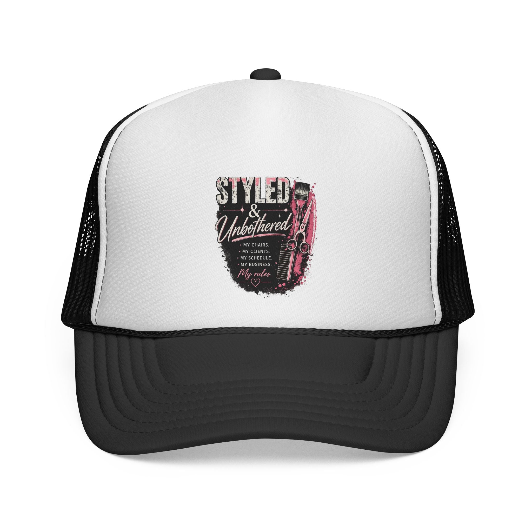 Styled & Unbothered Trucker Cap — Vintage Glam Mesh Hat