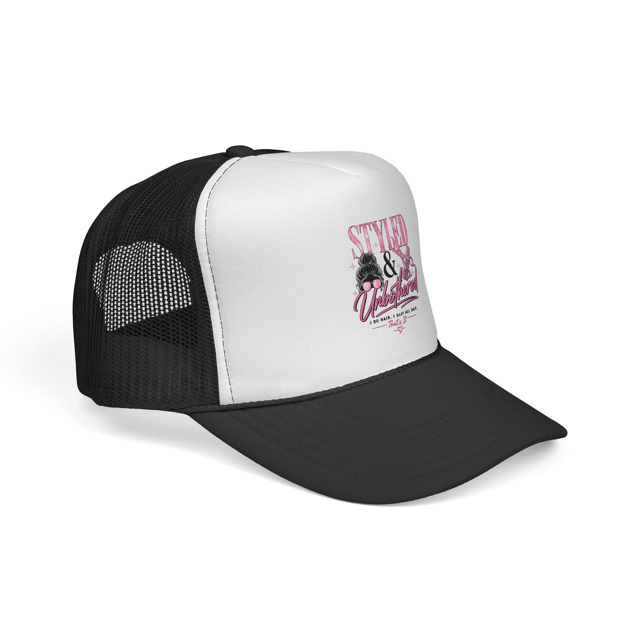 Styled & Wildflower Trucker Cap — Floral Graphic Mesh Hat for Women