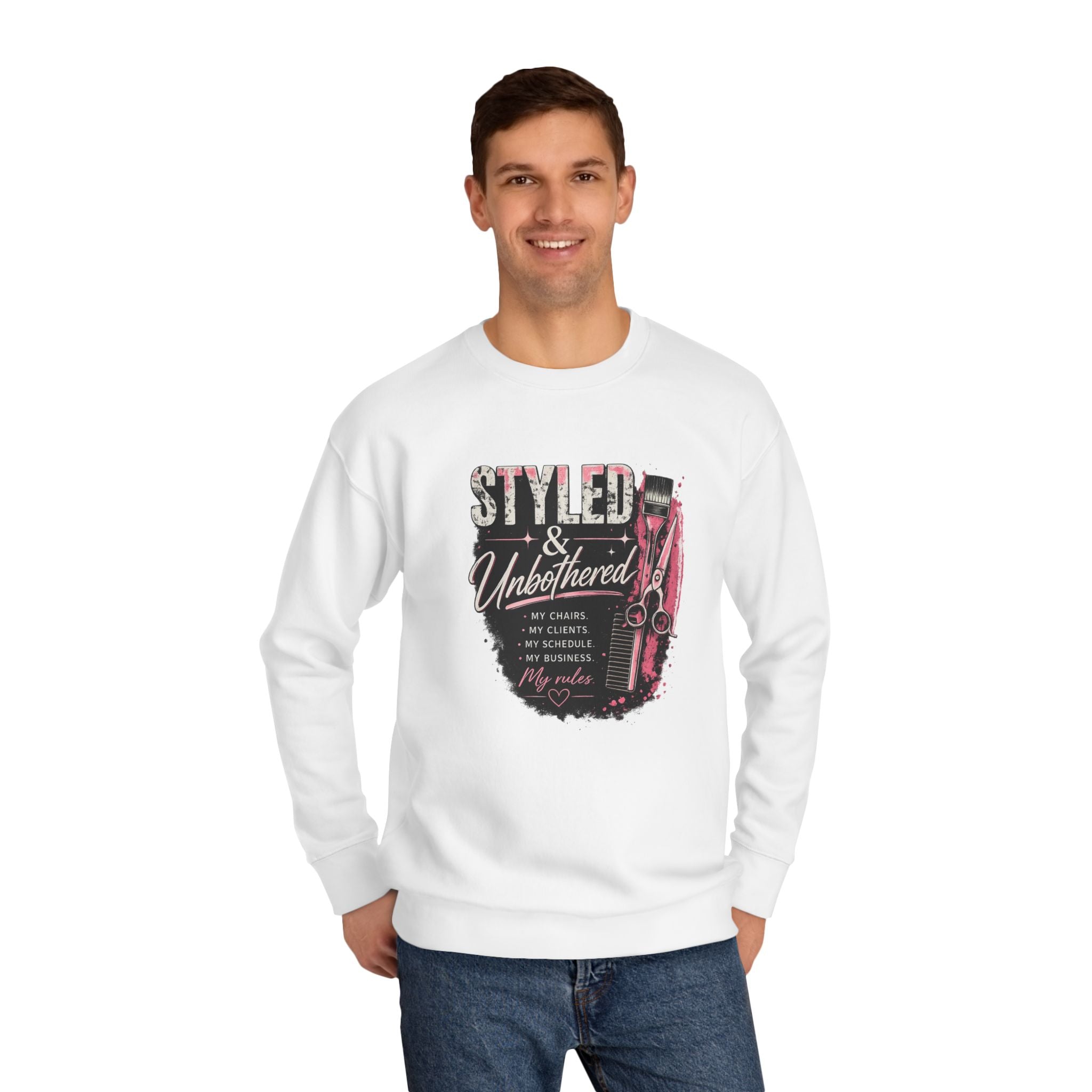Styled & Unbothered Sweatshirt — Graphic Casual Crewneck for Confident Women