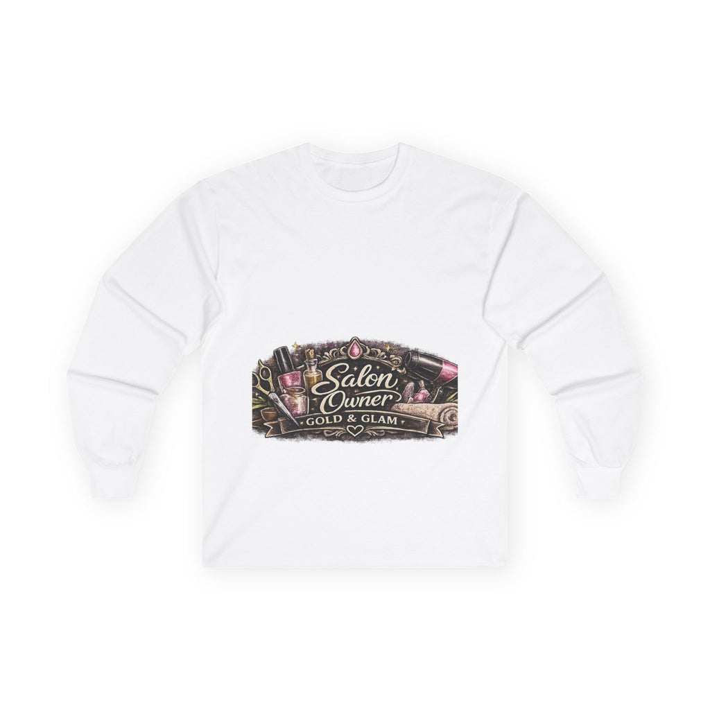 Salon Owner Long Sleeve Tee — Beauty Shop Logo Shirt