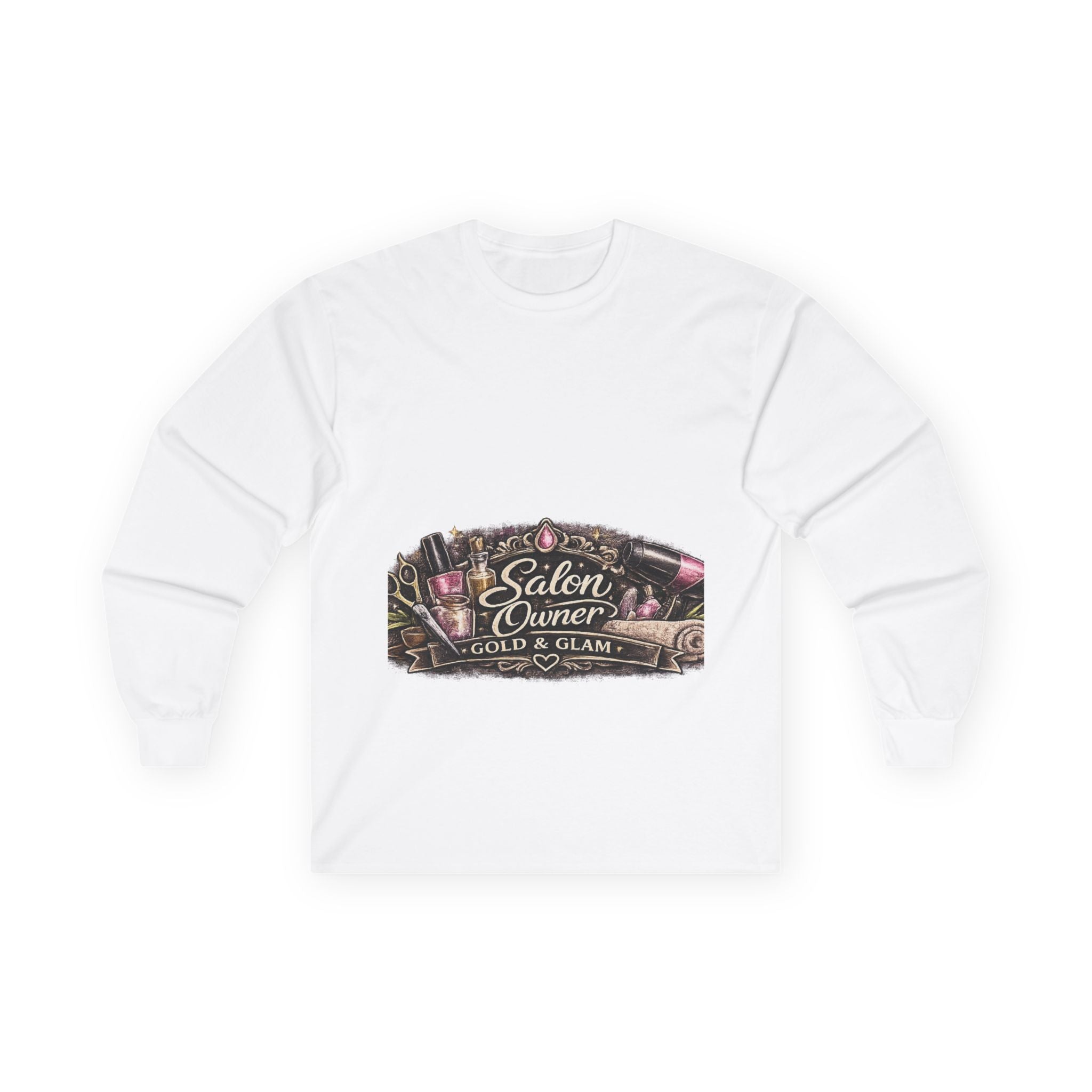 Salon Owner Long Sleeve Tee — Beauty Shop Logo Shirt