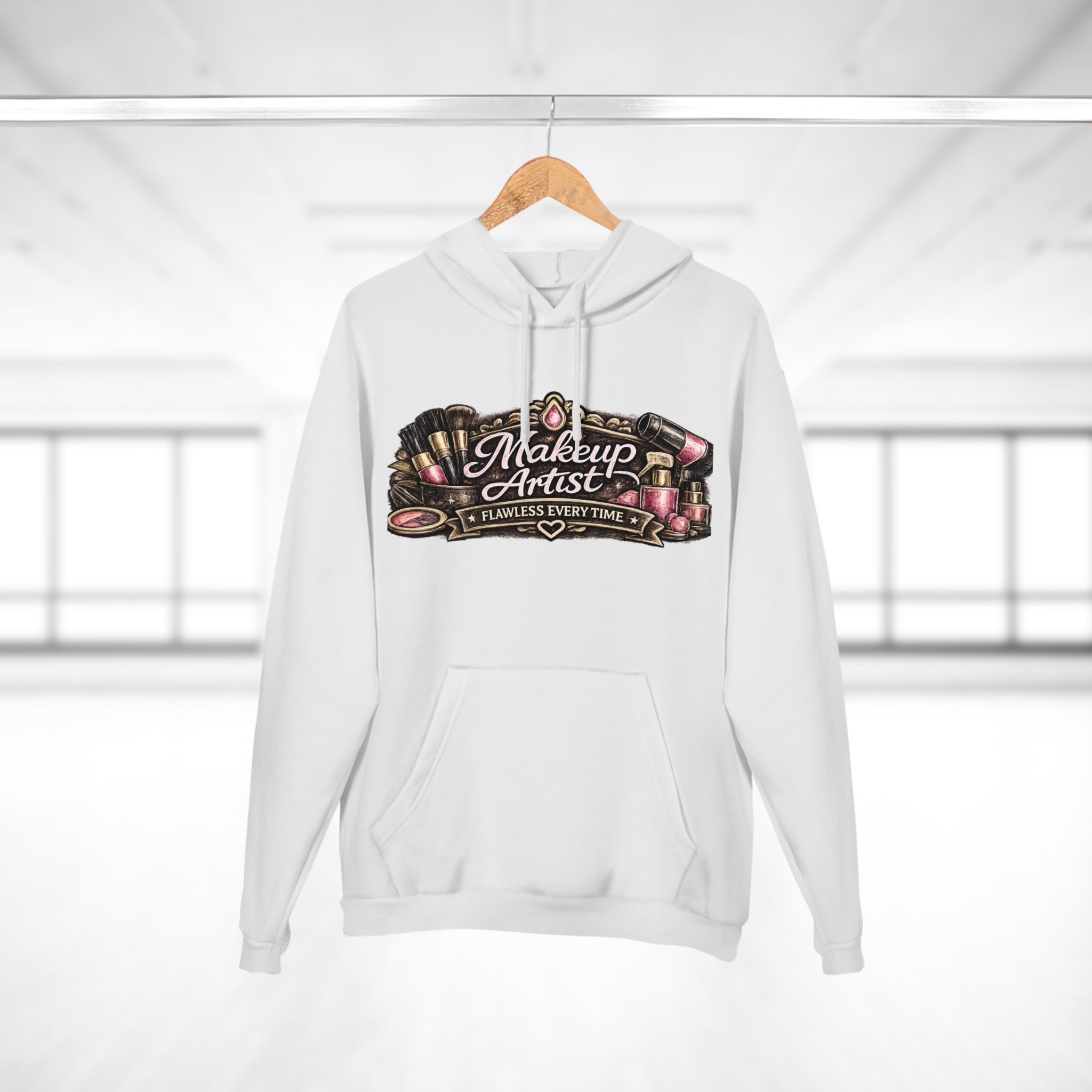 Makeup Artist Hoodie — "Makeup Artist: Flawless Every Time" Graphic Pullover