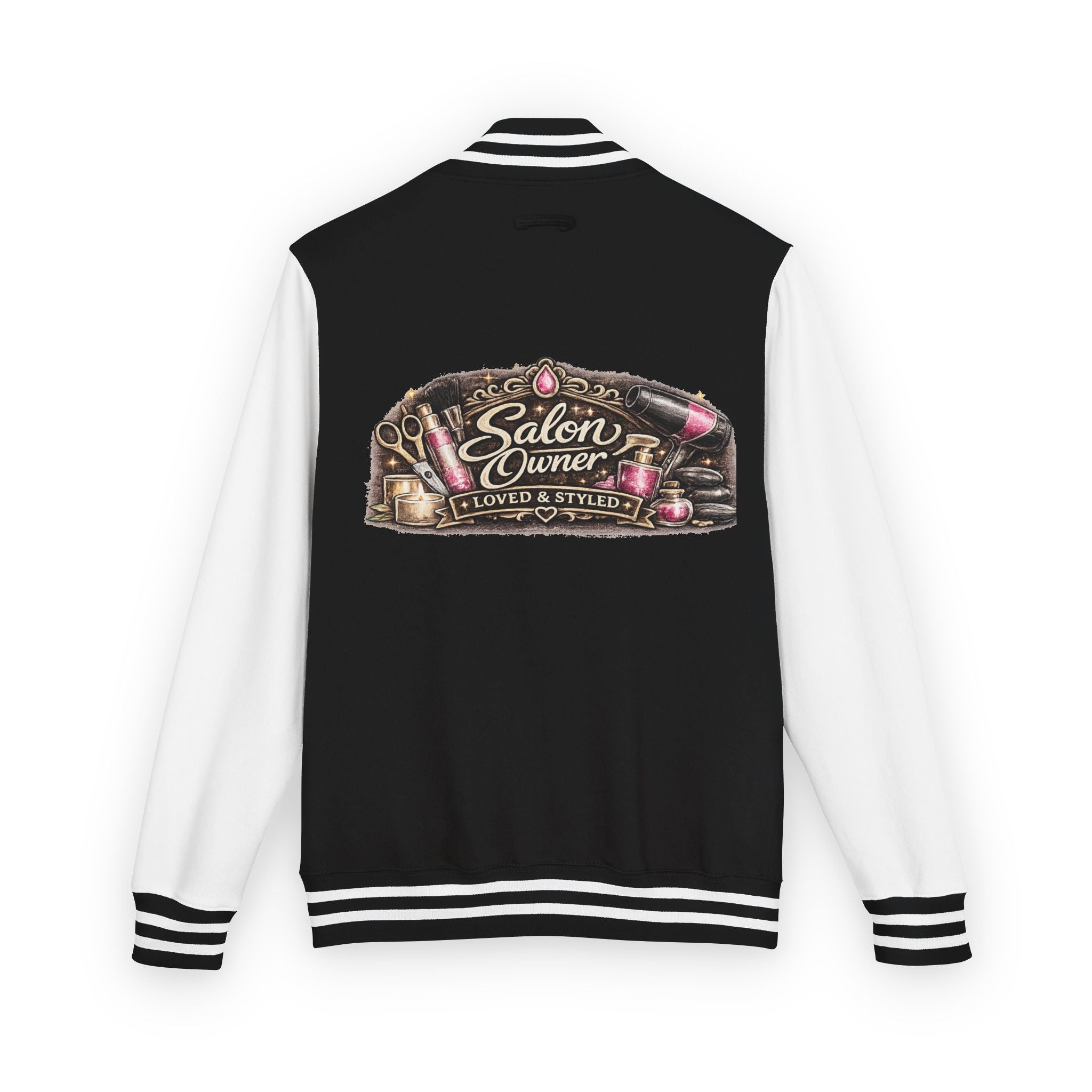 Letterman Jacket — 'Salon Owner: Loved & Styled' Back Graphic