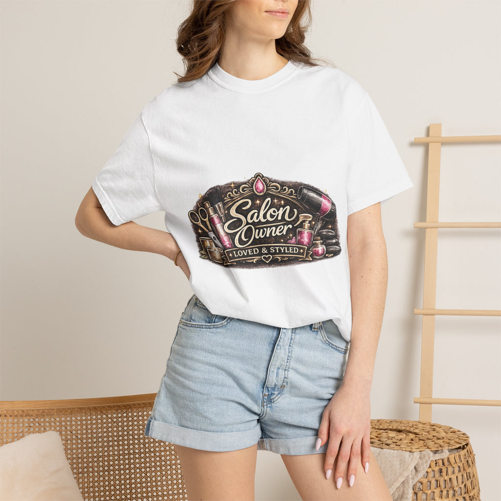 Salon Owner T-Shirt — 'Salon Owner Loved & Styled' Vintage Hairdresser Tee