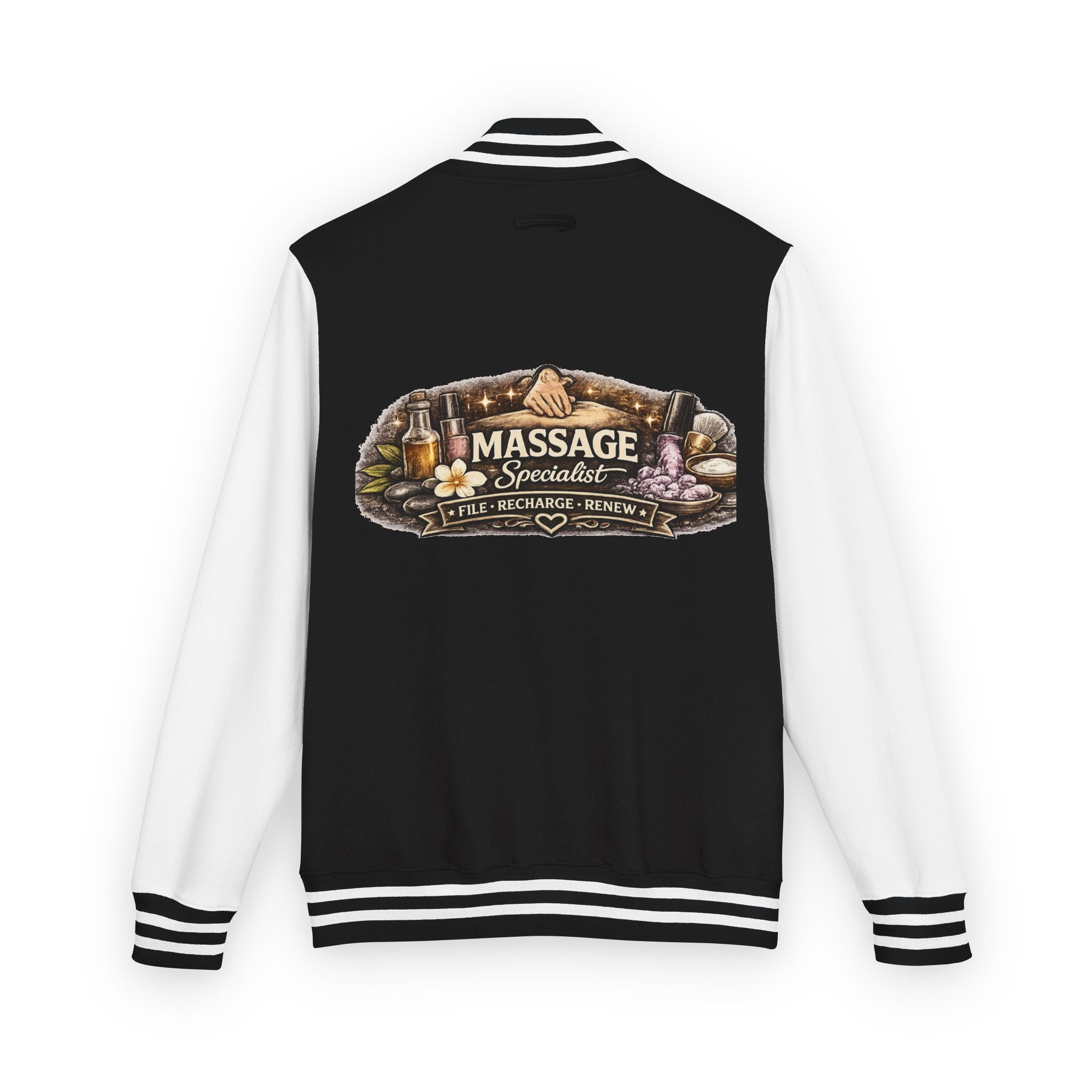 Letterman Jacket — Massage Specialist Vintage Patch Back Design