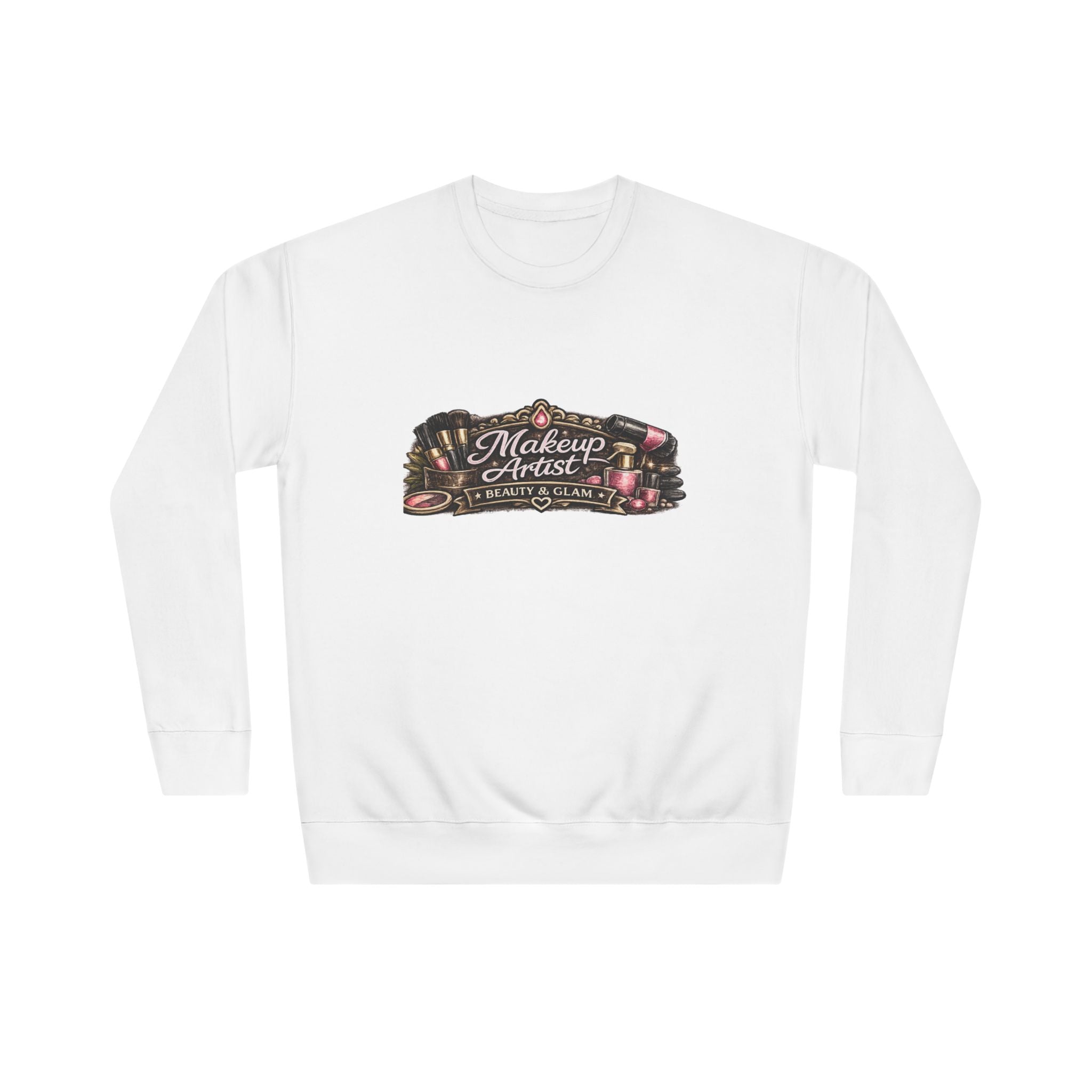 Makeup Artist Crewneck Sweatshirt — Cosmetic Tools Graphic Pullover