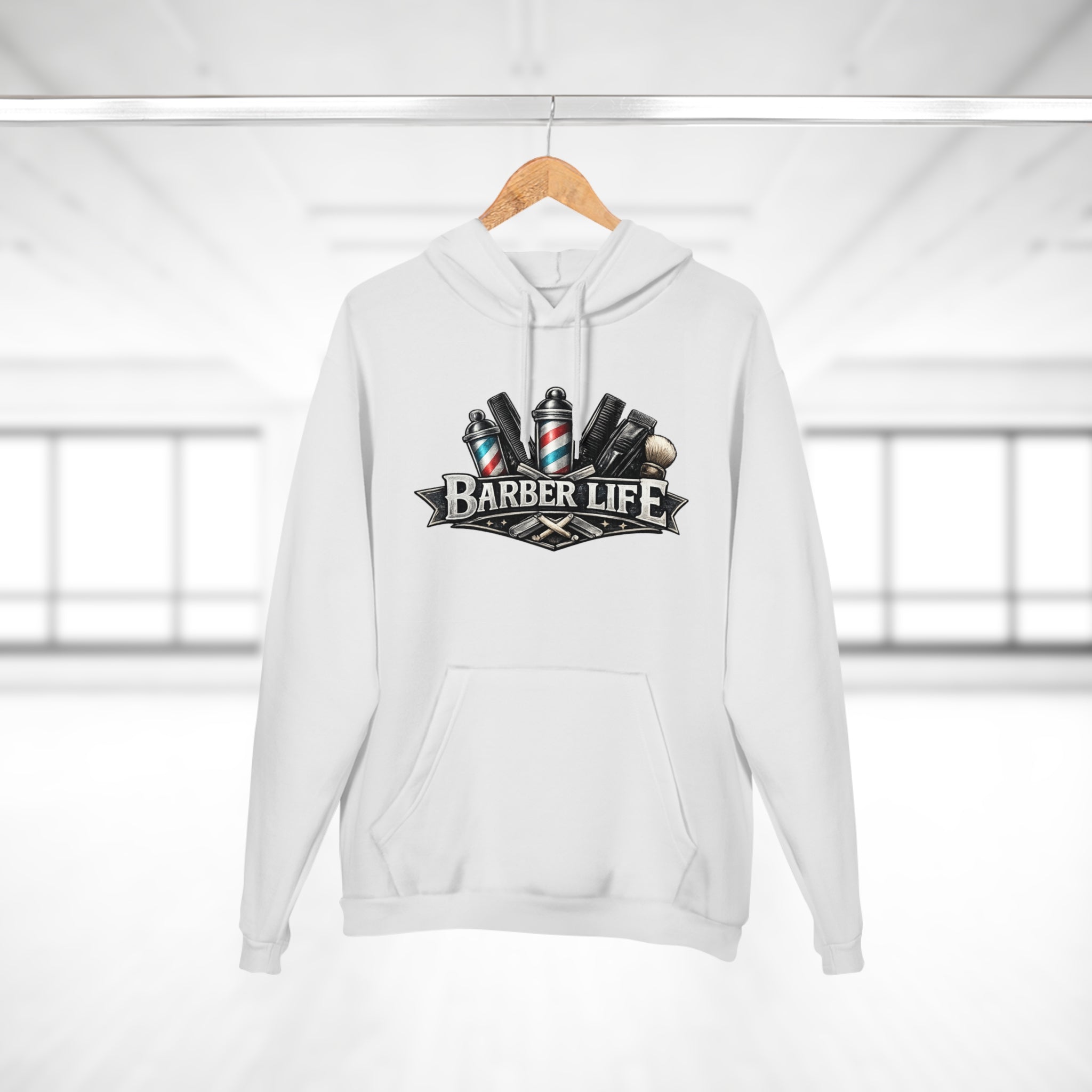 Barber Life Hoodie — 'Barber Life' Logo Sweatshirt for Barbers & Hairstylists