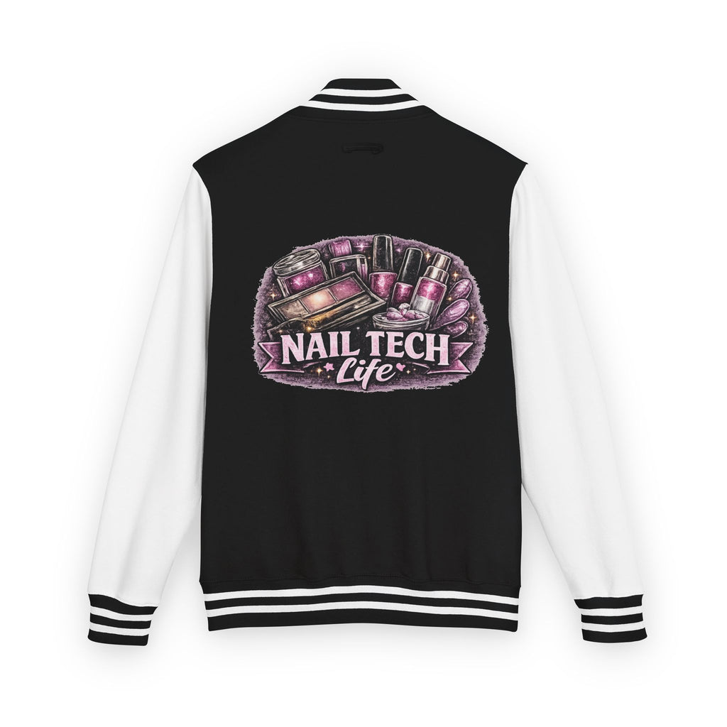Letterman Jacket — "Nail Tech Life" Back Graphic Varsity Jacket