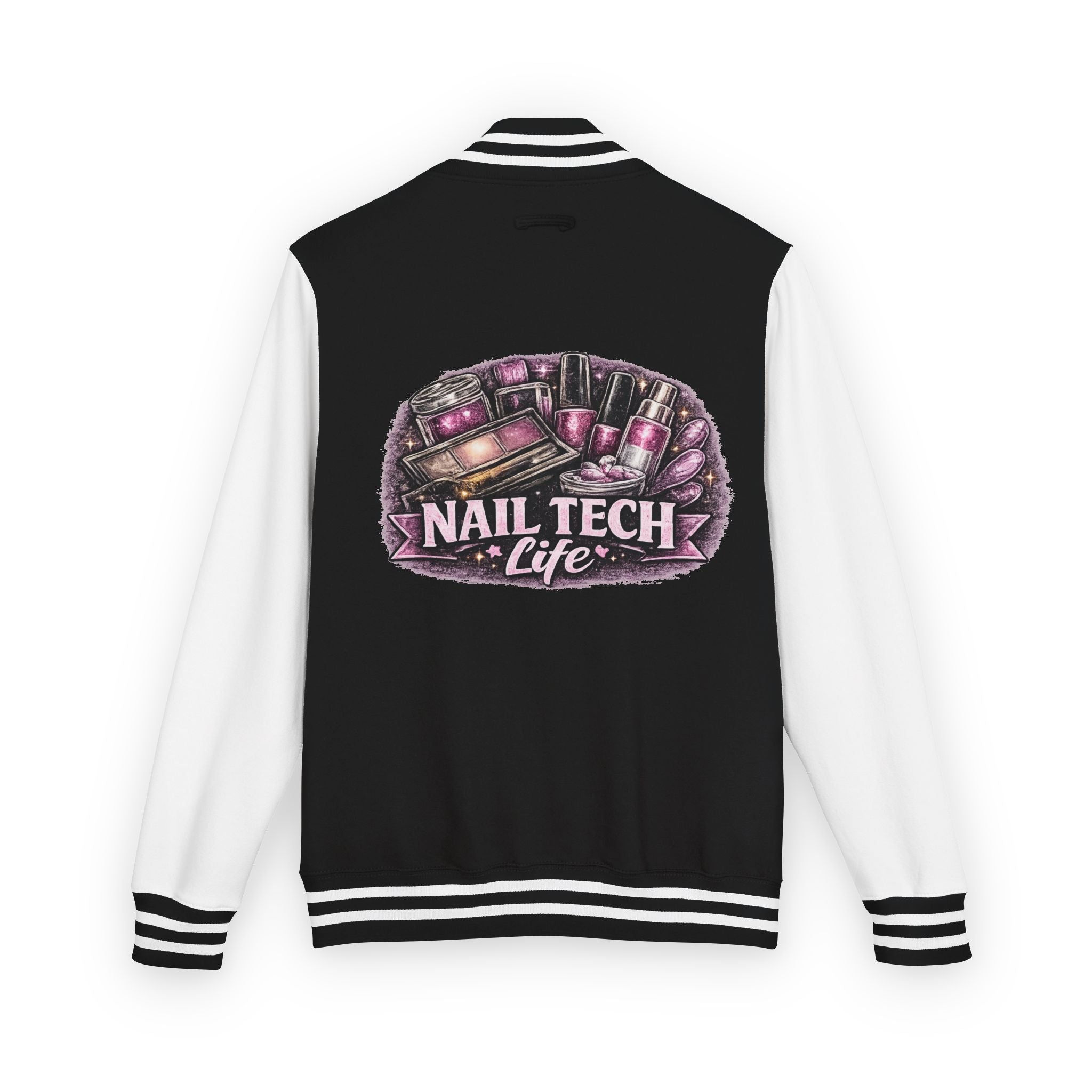 Letterman Jacket — "Nail Tech Life" Back Graphic Varsity Jacket