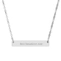 Engraved Horizontal Bar Necklace – Personalized Name & Message Pendant