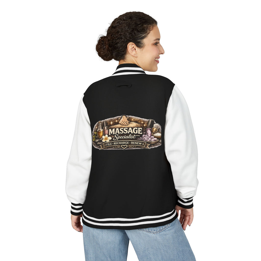 Letterman Jacket — Massage Specialist Vintage Patch Back Design