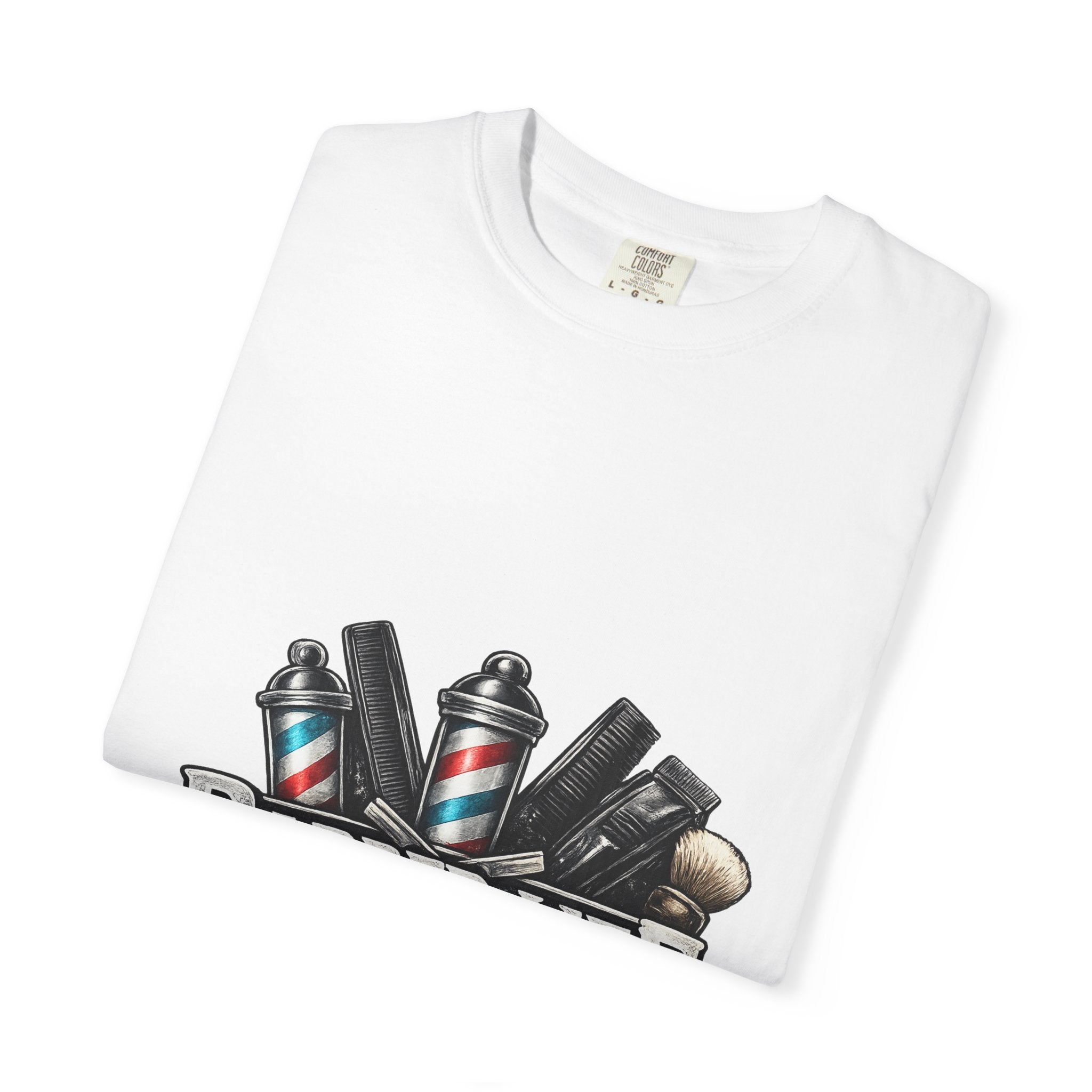 Barber Life graphic T-Shirt | Scissors, Clippers, Pomade illustration