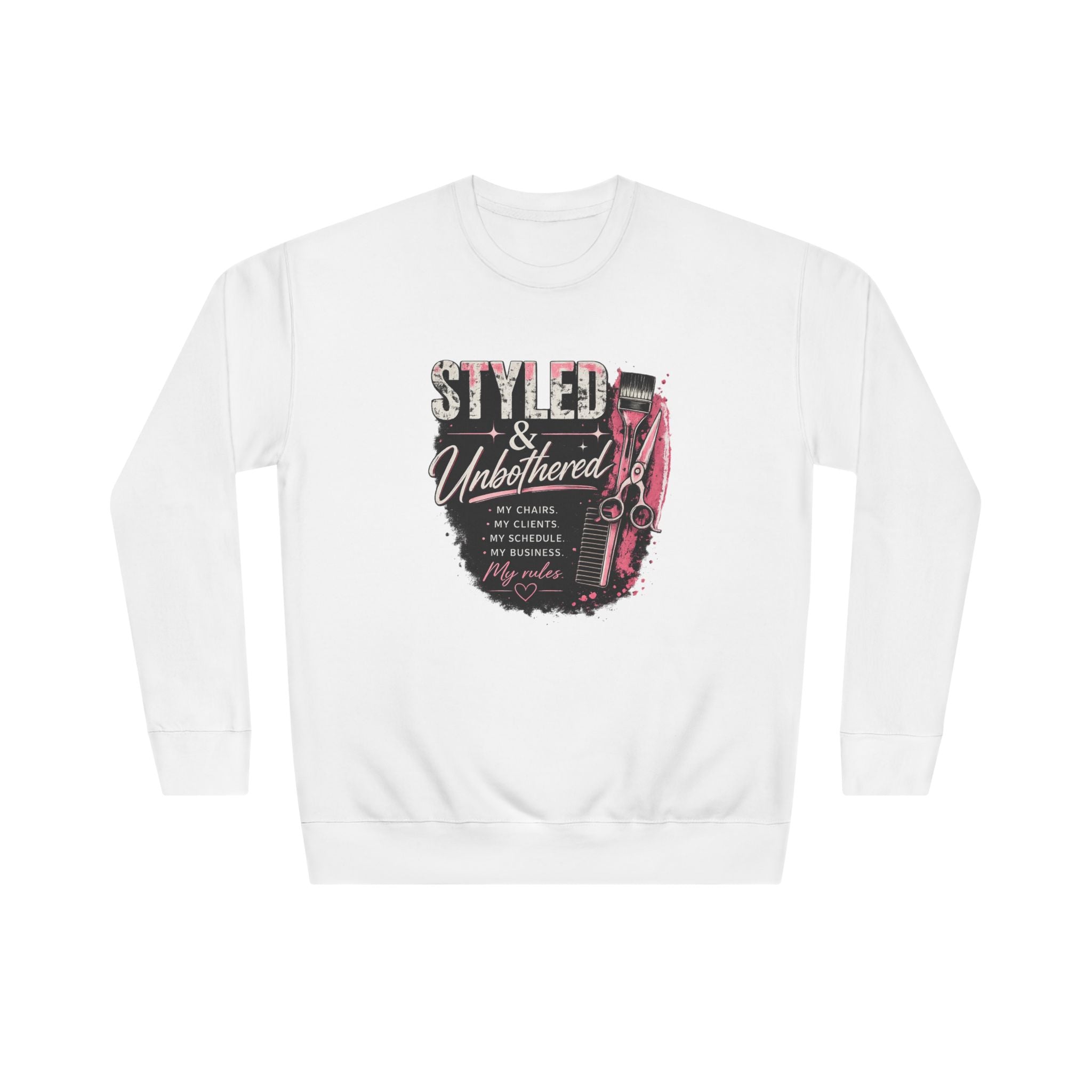 Styled & Unbothered Sweatshirt — Graphic Casual Crewneck for Confident Women