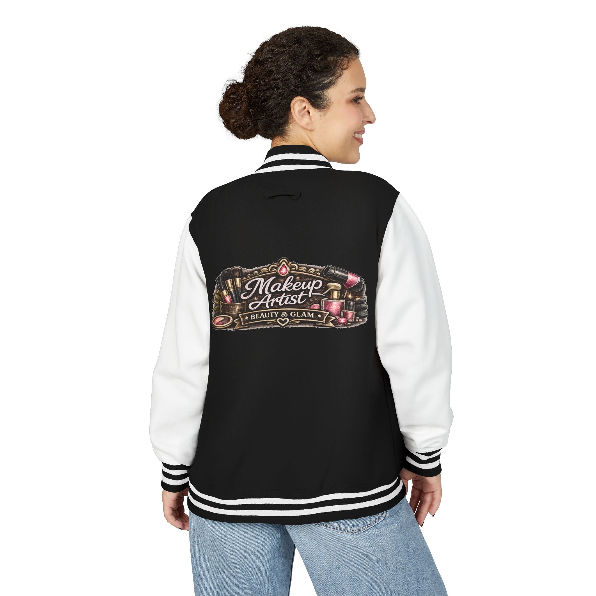Letterman Jacket — 'Makeup Artist' Vintage Beauty Logo Varsity Jacket